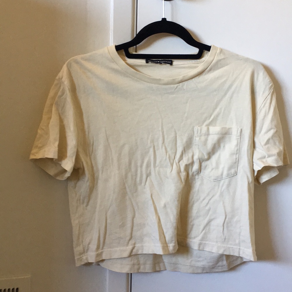 Brandy Melville crop yellow tee